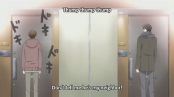 judgemilkman:  OH LAWD. Ritsu, who is trying to keep himself from falling in love again with his teenage love, Takano, moved and turns out to be his neighbor. You can only find this in a yaoi anime.  ^