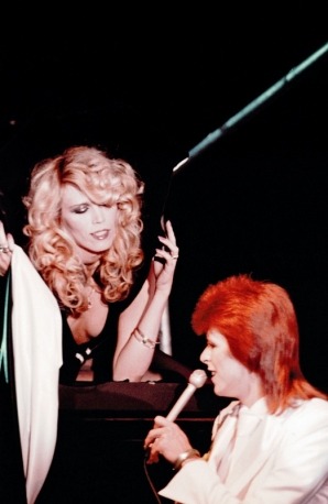 David Bowie with Amanda Lear for Bowie’s The 1980 Floor Show - midnight special, October 1973