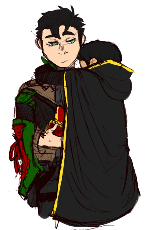 no context for this I just wanted to draw Jason carrying Damian because i’m a sucker for Damian bein