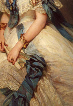 andreva:  How do you fabrics : Franz Xaver Winterhalter (20 April 1805 – 8 July 1873)  German painter and lithographer, known for his portraits of royalty in the mid-nineteenth century. He was a virtuoso in the art of conveying the texture of fabrics,