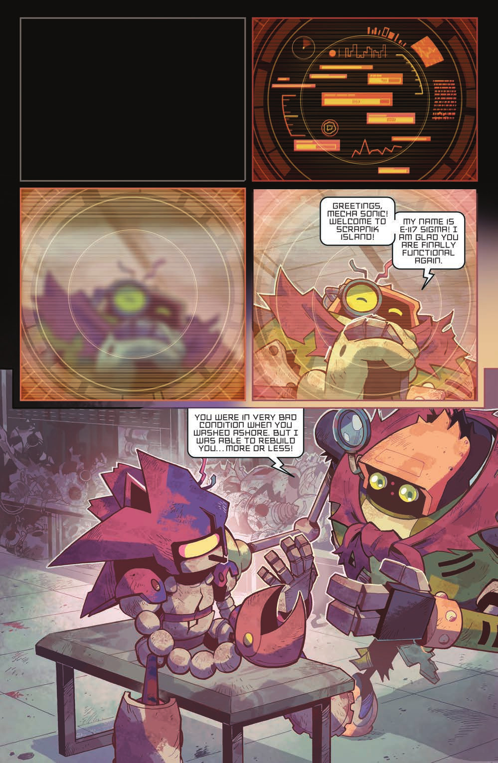 Javantay Reid Stanley on X: Sonic being aware Mecha Sonic (IDW) Sonic The  Hedgehog Scrapnik Land issue 1  / X