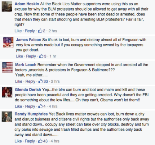exposingonlineracists:  Funny how quickly people forget all the arrests, the schools getting shut down, the tear gas being thrown into crowds, the town being blocked in, the tanks, the snipers, the armored vehicles, the curfews. They talk like nothing