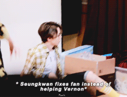 Vernon slipping feat. a helpful Seungkwan