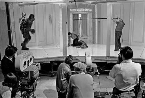 gameraboy:1979 photos behind the scenes on the Cloud City set from The Empire Strikes Back. 
