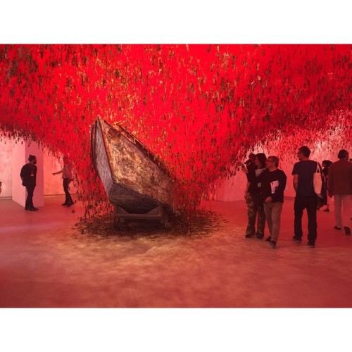 At The Awe-inspiring Japanese Pavilion, A Boat Surrounded By Thousands Of Keys From Around The World