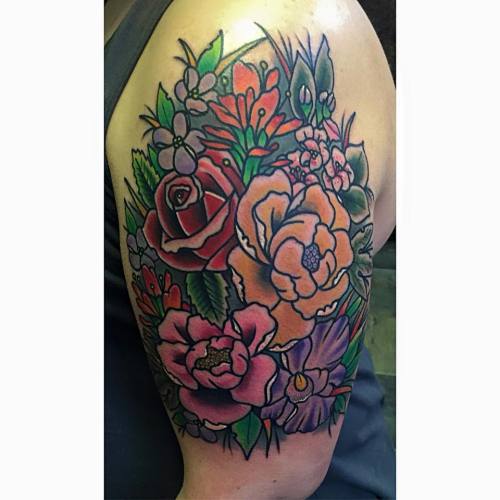 Fun bouqet of flowers all done in one shot, by Nicholas G!