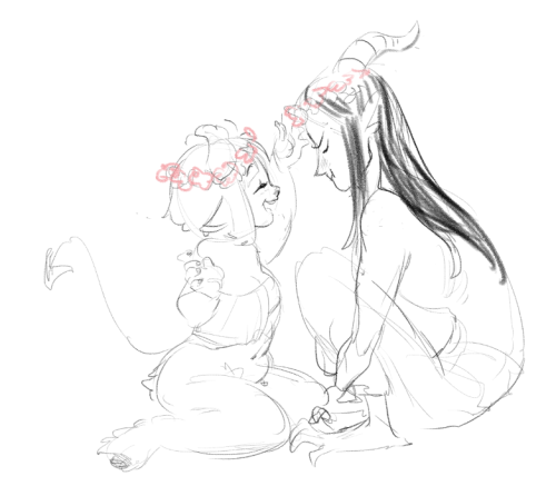 More Twitter sketch dumps! Chubby girl is mine, the tall lanky one belongs to @honeybits