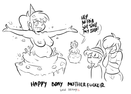 kindahornyart: Hamflo was born today and I’m already drawing tits for him.I should be in jail.