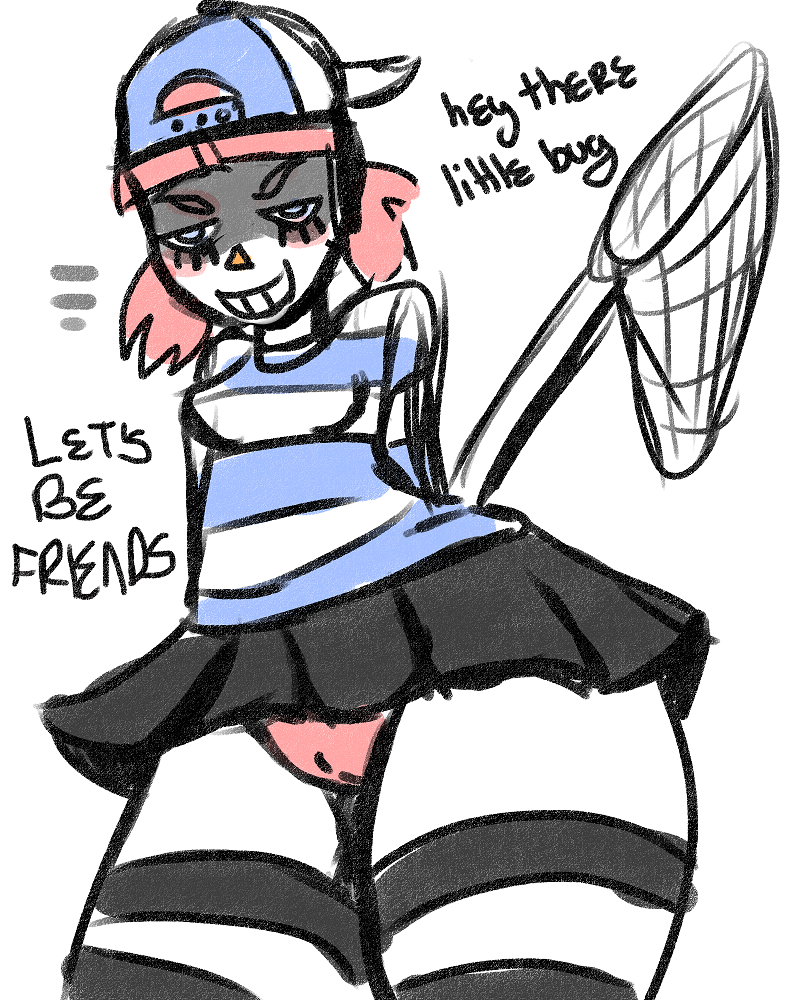 rainbowsprinklesart:started a new town in animal crossing. Mayor Ash goes bug hunting.