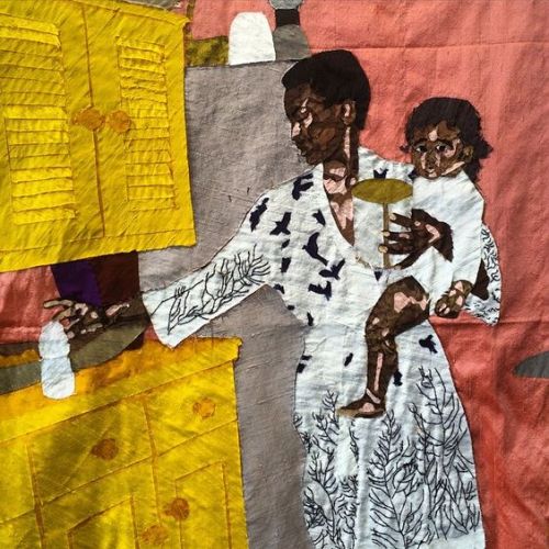 womeninarthistory:
“ Ma vie en rose” (2015), silk tapestry, Billie Zangewa
”