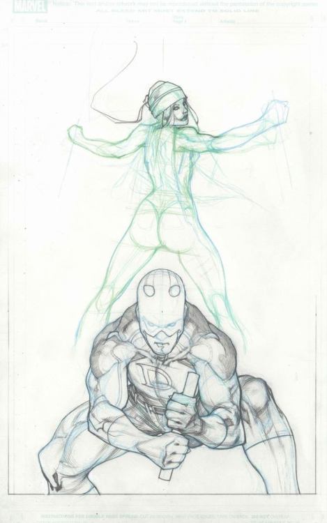 bear1na: Elektra and Daredevil (commission for Bill Sienkiewicz) by Simone Bianchi *