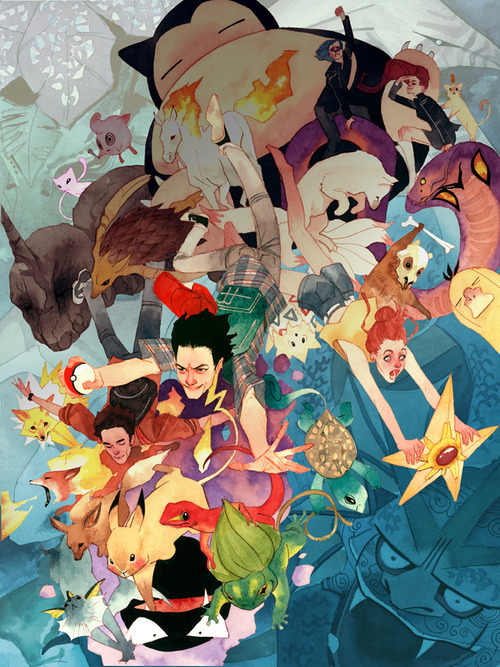 thedarknerdrises: kevin wada´s take on x-men, pokémon and sailor moon