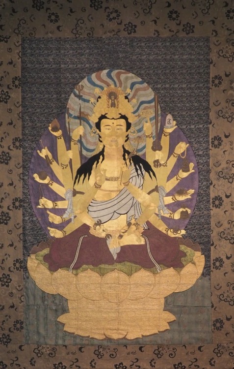 Embroidered Wall Hanging Depicting the Bodhisattva Kannon (Avalokiteshvara), Japan, 18th century