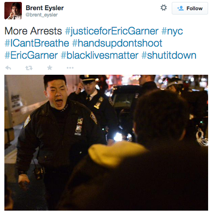 socialjusticekoolaid:   HAPPENING NOW (12/3/14): Mass arrests (at least 30 confirmed so far) taking place in NYC right now, as protesters continue to pack the streets in protest of the death of an unarmed black man, Eric Garner, at the hands of a NYPD