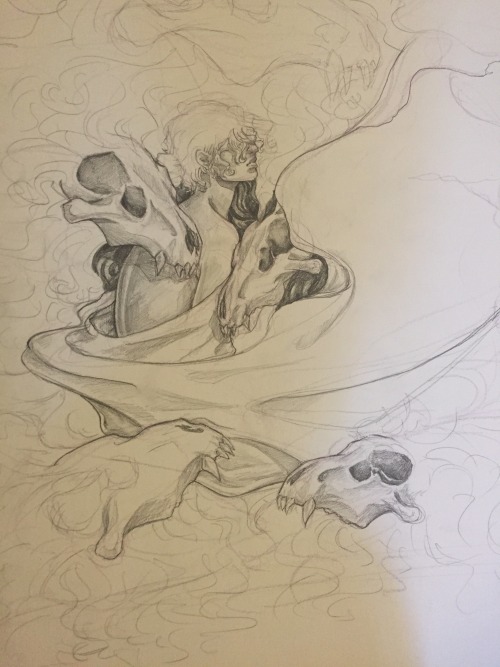 Some process shots of a piece I’m currently working on. From the original sketch to the pencil drawi