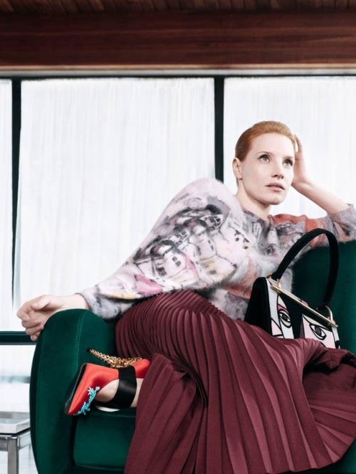 wunderknit:Jessica Chastain Stars in Prada’s Pre-Fall 2017 Accessories Campaign