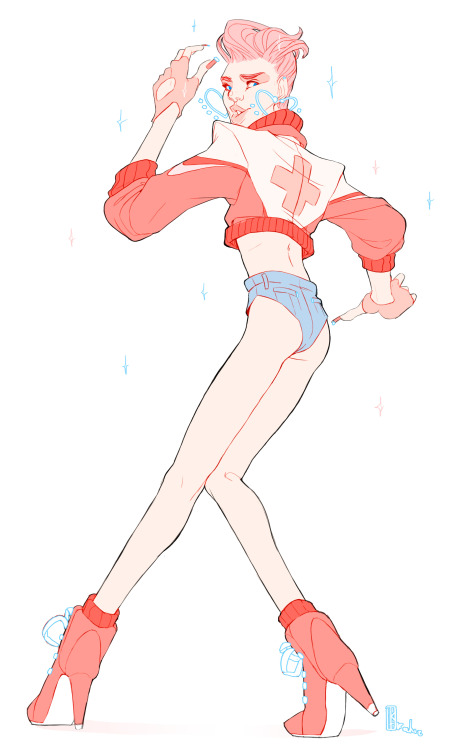 Speed line art trial thingy…. I like Lonnie’s medic outfit.Really shows off his…skillz