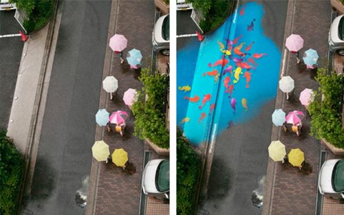 cupcakeemily34:thatsthat24:asylum-art-2:Project Monsoon  Clever colorful street art that only appear