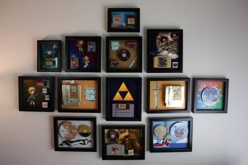 &ldquo;The entire Zelda series, mounted on the wall using custom 3d printed cartridge mounts&rdquo; 