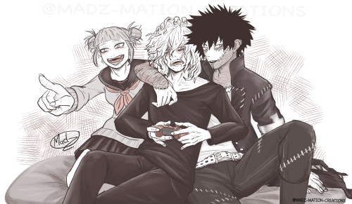 I missed drawing the LOV group. Shiggy is just trying to play some games but Toga and Dabi love to b