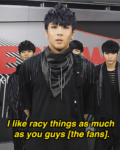 onlylovekpop:  i-would-rather-be-queen:  b-bumb:    ok ravi ..    N totally wants to kick Ravi’s ass in the third frame and Hyuk’s reaction is what kittens and rainbows are made of, ROFL.  Aside from how ridiculously handsome they all look, this is