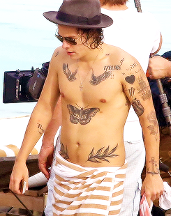 omgzarry:  Shirtless Harry Styles 2012-2014 