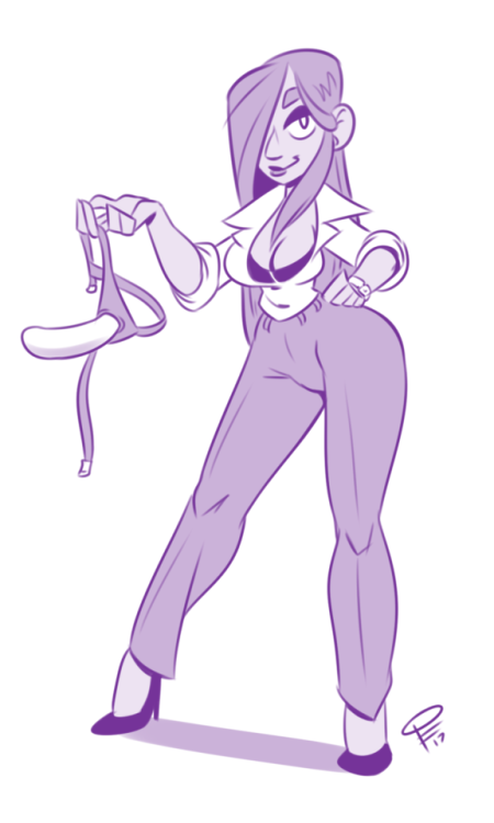 I drew this strap-on wielding woman in tonight’s stream but felt she deserved her own post. I doubt 