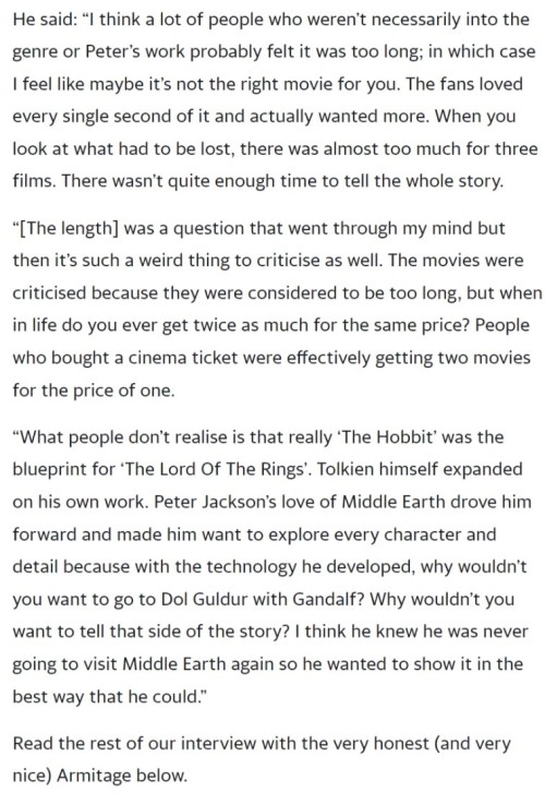 Seven years ago, Yhaoo Movies UK shared an interview with Richard about The Hobbit.