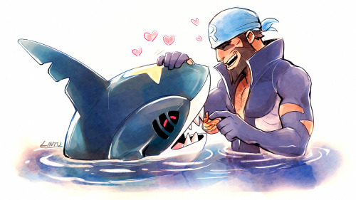 lintufriikki:    merry-pendletwin said: Do you seriously want drawing ideas for Archie? Because if you do I’d love to see him playing with his Sharpedo.     archie playing pokemon amie and baby talking to his sharpedo (✿❛ᴗ❛)  