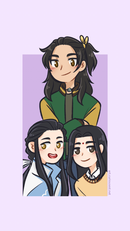 mdzs modern au | wallpaper dump doodles for my printable flippy card sample!sharing these files. fee