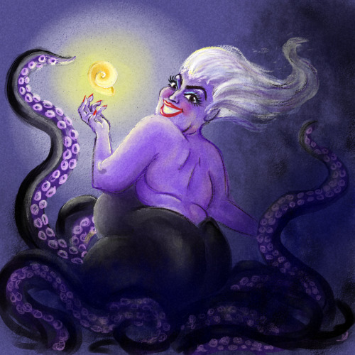 sktagg23:  dumpyspaceprincess:  I was browsing Ursula fanart recently, and I’d say about 80% of it was “young, sexy Ursula!” where she was slimmed way down, all the captions saying that it was before she “let herself go”. In response, here’s