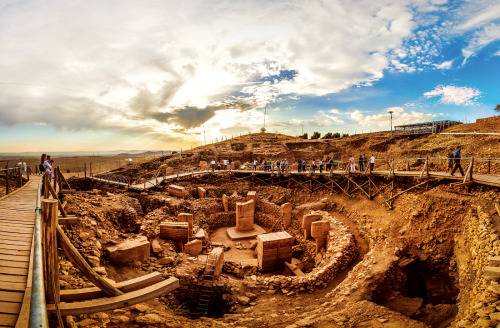 Göbekli Tepe, an archaeological site at the top of a mountain ridge in the Southeastern Anatolia, an