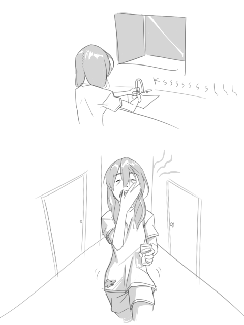 kksunnydeedog:  Makoto later finds Haru galloping in the streets wet and naked with an empty glass in his hands. 