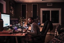 Flying Lotus in the studio.