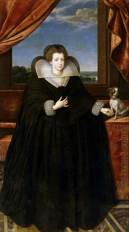 Anne of Austria, Queen of France mourning her father Philip III of Spain in 1621 by Frans Pourbus th