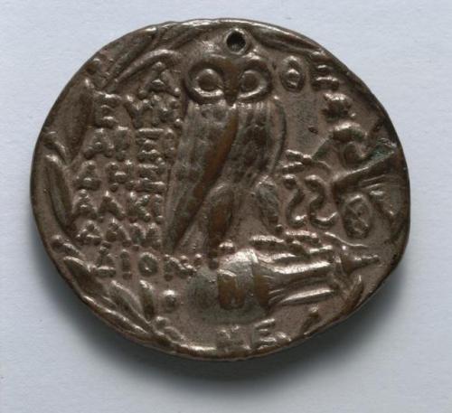 cma-greek-roman-art: Tetradrachm: Owl Standing (reverse), 150, Cleveland Museum of Art: Greek and Ro