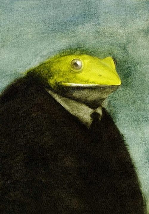 thequeenofcarrotflovvers:  thequeenofcarrotflovvers:  thequeenofcarrotflovvers:  i luv my frog man in a suit     reblog if u support his frog business  