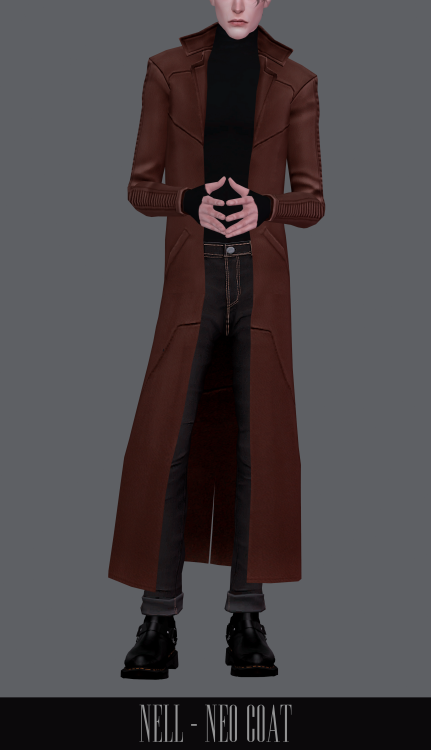 Neo Coat- hq compatible- base game compatible- for males only- top category- 7 swatches- normal/spec