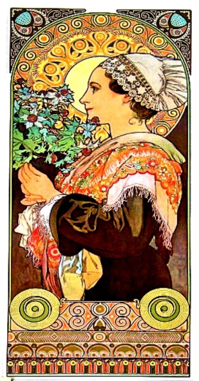 artist-mucha:  Thistle from the Sands, 1902, Alphonse MuchaMedium: lithographyhttps://www.wikiart.org/en/alphonse-mucha/thistle-from-the-sands