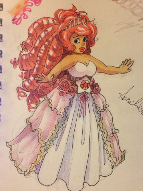 nomadicplanets:  After the last episode, I was thinking about how magnificent Rose Quartz is, and if her and Mr. Universe ever even had a wedding (I don’t think it was said,) how stunning she’d be. I imagine her in something like this. 