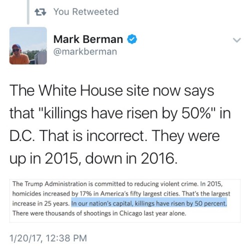 allonsyforever:As of today, WhiteHouse.gov is no longer a reliable source of information. Trump is u