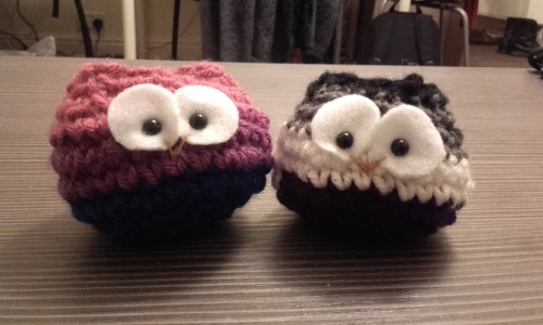 thehumorousace: inaworldofhappy:Bisexuowl and Asexuowl, as requested by friend
