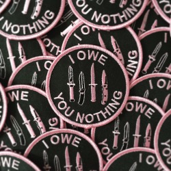 shop-destruya:  “I Owe You Nothing” Embroidered