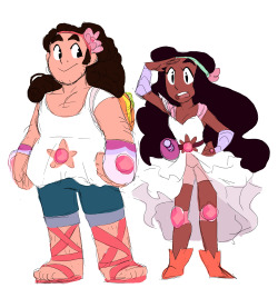 pixlezq:  sketchy update design for Gem warrior couple Steven and Connie whoop whoop  &gt; u&lt; &lt;3