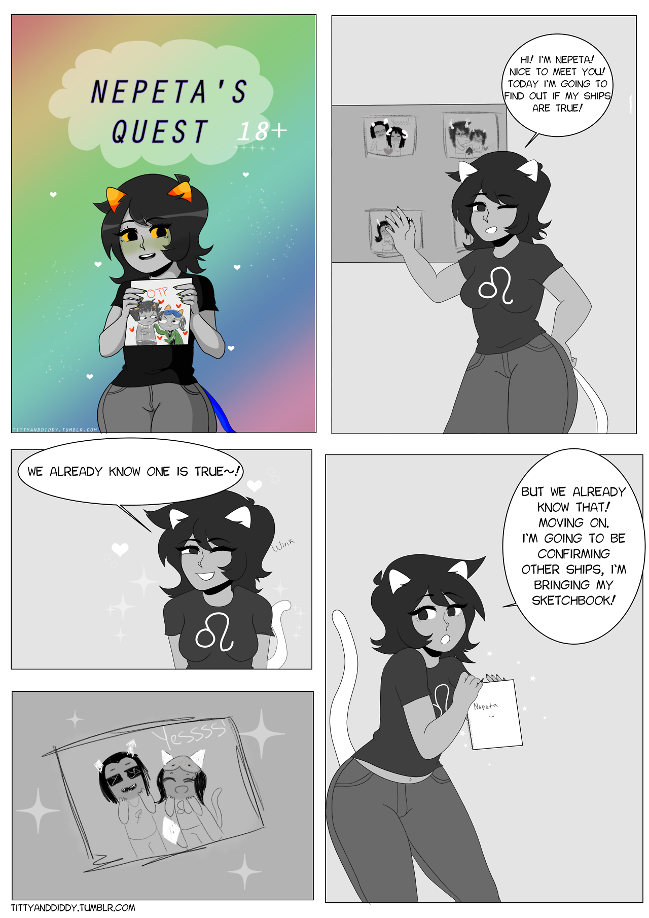 yes,,,, this is my attempt at a comic. it’s called nepeta’s quest, it’s about