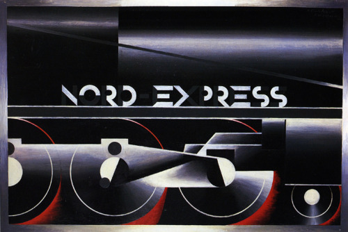 A.M. Cassandre, poster artwork for Nord Express, 1927. Including his type face Bifur. More to see: S