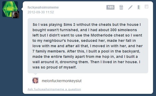 itsstuckyinmyhead:  The Sims Tumblr Posts more? set #2 set#3  