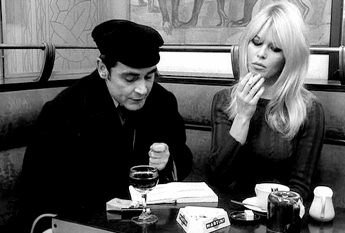 theotherway:(via bardotinmotion)Brigitte Bardot in Masculin féminin (1966, Jean-Luc Godard)