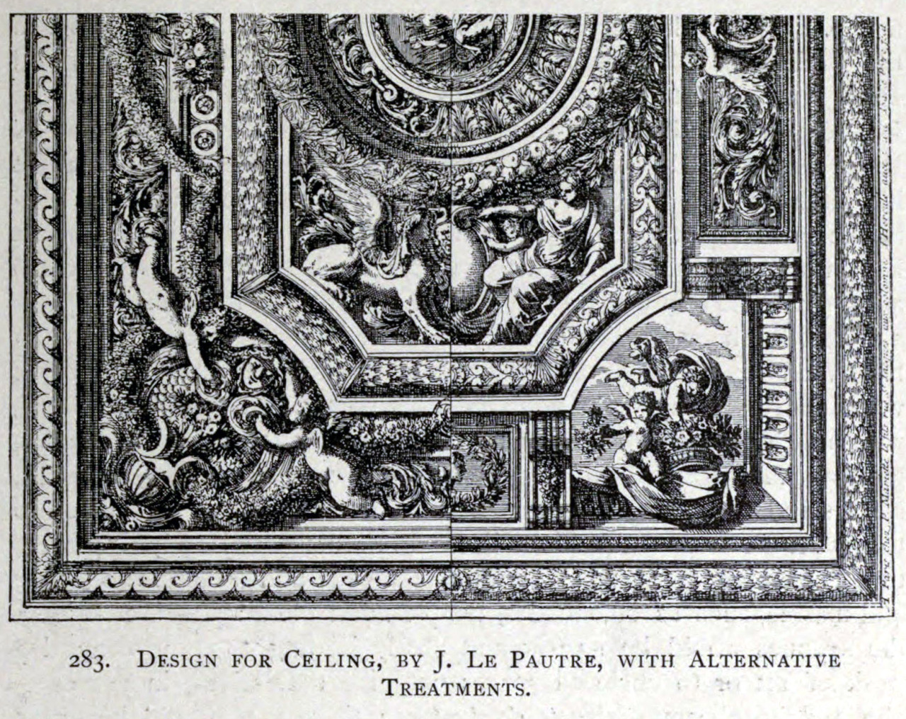 Le Pautre’s design for a ceiling with alternative treatments