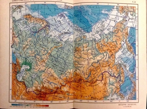 Physical map of the Soviet Union Taken From the “Concise World Atlas” published by ГУГК in 1974Scale